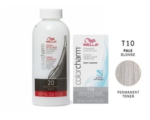 Wella Color Charm T10 Pale Blonde Liquid Hair Toner 1.4 oz with Cream Developer - Picture 1 of 1