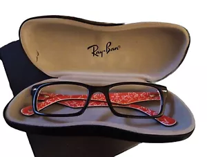 Ray-Ban RB 5206 2479 Black Red Logo Rectangular Eyeglasses Frame 52-18 140 - Picture 1 of 3