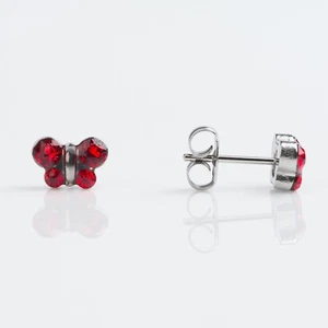 Studex Sensitive Butterfly Hypoallergenic Earrings July - Ruby - Picture 1 of 1