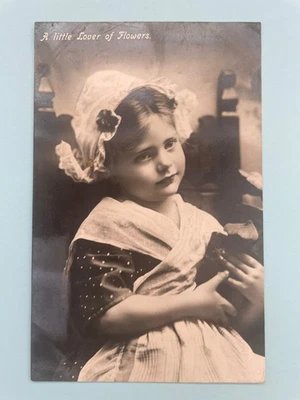 A Little Lover of Flowers - Vintage Real Photo Greetings Postcard, Wildt & Kray - Image 1 of 2