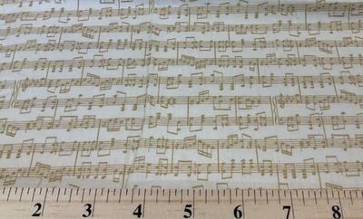 MINI NOTAS MUSICALES ALGODONES CLÁSICOS-- 1/3 YARDA Foto 1 de 2