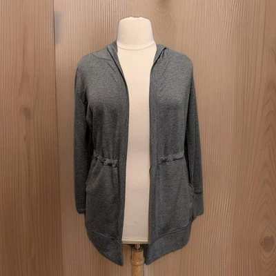 Cárdigan Jersey Ideology Frente Abierto Gris Sudadera con Capucha Bolsillos Cintura Ajustada Mediano  Foto 1 de 4