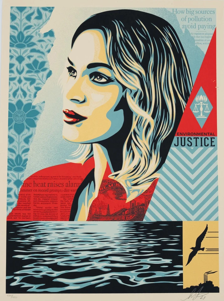 Shepard Fairey (Obey) : Environment Justice - Lithografie Originell Handsigniert - Bild 1 von 4