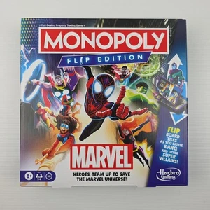 Hasbro Monopoly Flip Edition Marvel Board Game 2-4 Players Ages 8+ NEW - Picture 1 of 6