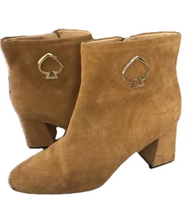 Kate Spade Alihandra Camel Suede boots Size 8M EUC Upper Leather - Picture 1 of 13