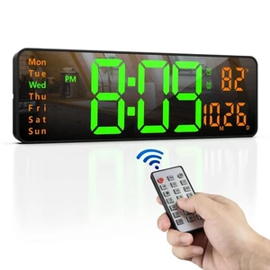 Zgrmbo 16" Digital Wall Clock with Remote Control, Large Digital Clock with D... - Picture 1 of 5