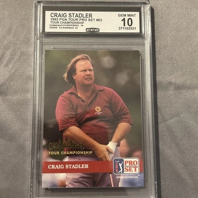Craig Stadler 1992 Leaf Pro Set #63 CCG Gem Mint 10 - Image 1 of 4