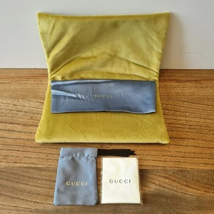 Gucci XL Sunglasses Pouch W/ Cleaning Cloth Small Bag Green Velvet Brand-New - Picture 1 of 11