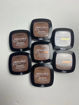 LOT OF 7:  L’Oreal Infallible 24H Fresh Wear Bronzer 300 / 450 / 500 / 550 - Image 1 of 4