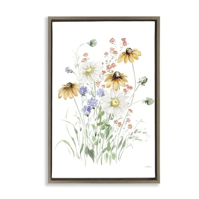 Arte de parede Summer Garden Blooms emoldurada flutuante lona design por Katrina Pete - Imagem 1 de 4