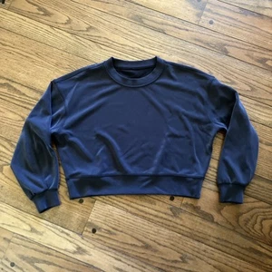 Lululemon Women's Perfectly Oversized Cropped Crew *Softstreme Blue Size 4 - Picture 1 of 5