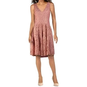 ZAC Zac Posen mauve/gold lace cocktail dress Size 6 - Picture 1 of 10