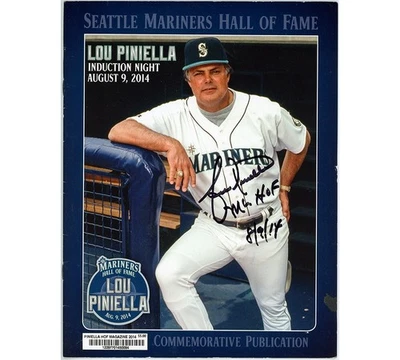 Lou Piniella Signed Seattle Mariners Hall of Fame Commemorative Program -HOF Ins - Image 1 of 3