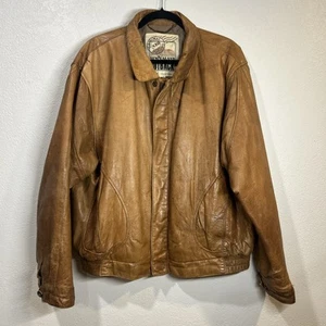 New Zealand Outback Cooper Collection Leather Bomber Jacket Mens XL Tan NZO - Picture 1 of 13