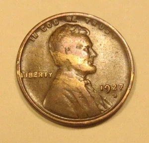 1927 D LINCOLN WHEAT BACK CENT--ERROR COIN---BAD ALLOY ERROR - Picture 1 of 2