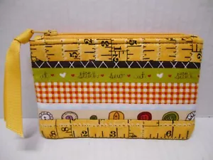 Handmade SEWING NOTIONS Measuring Tape Buttons Coin Zipper Purse-Pouch NEW - Picture 1 of 6