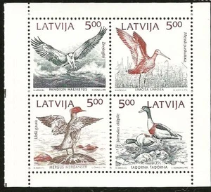 BIRDS OF NORTHERN EUROPE & BALTIC SHORES LATVIA MINT NEVER HINGED STAMPS - Picture 1 of 1