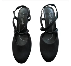 Rose Petals by Walking Cradles Women’s Caliente Heels Black Size 7.5 Round Toe - Picture 1 of 5