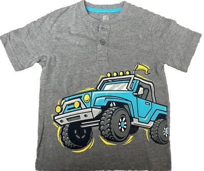 Camisa de manga corta Monster Truck verde 365 niños talla 5 cuello redondo para niños Foto 1 de 4