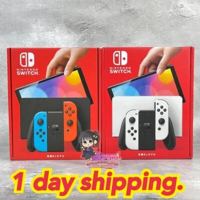Nintendo Switch 64GB OLED Model White or Neon Red & Blue Edition Console set NEW - Image 1 of 4