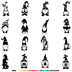 Gnome Vinyl Decal Sticker Car Window Wall Cup Wild Beard Heart Mushroom Pumpkin - Picture 1 of 21