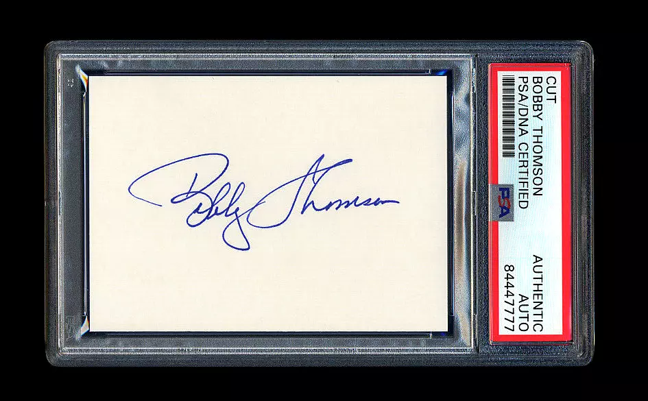 BOBBY THOMSON SIGNED MINT CUT PSA/DNA AUTOGRAPHED NEW YORK GIANTS 3 X ALL STAR - Image 1 of 1