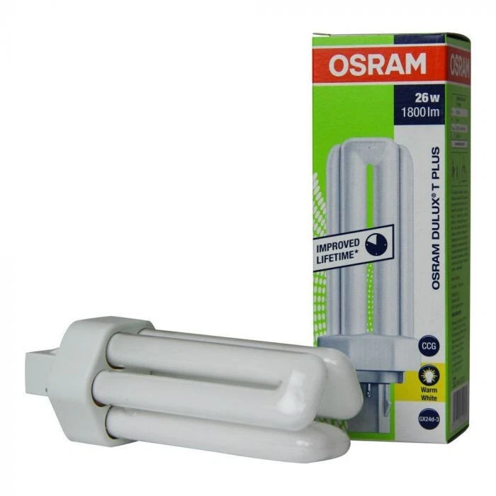 Osram Dulux T Plus 2 Pin 26W 830 GX24d3 Lumilux Warm White Light Lamp Bulb 1800l - Image 1 of 1