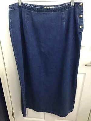 Eddie Bauer 女式蓝色侧扣长裙 18 — 第 1/4 张图片