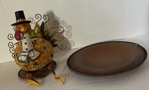 Home Interiors Turkey Metal Luminary Votive Holder Fall Autumn Harvest EUC - Picture 1 of 8