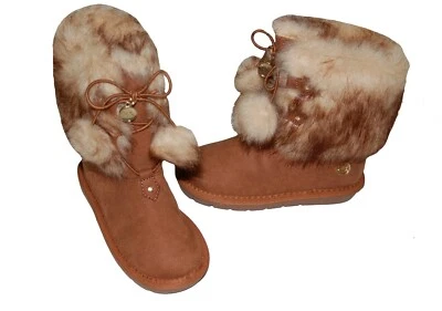 NUEVO EN CAJA Botas Michael Kors Alyona Tostadas Imitación Piel Niña Pequeña Talla 9 Foto 1 de 3