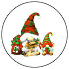 30 Santa Gnome Elf Christmas Envelope Seals Labels Stickers Party Favor 1.5"