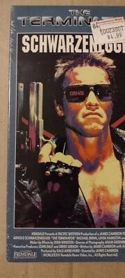 The Terminator VHS Tape Blue Cov Schwarzenegger Herndale 1992 Promo Rare Sealed  - Image 1 of 4