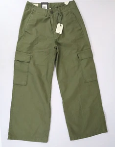 New Levis Pants Women 26 Green Baggy Cargo Wide Leg Military Skater Grunge 26x28 - Picture 1 of 8