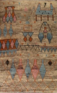 Tribal Geometric 9x12 Moroccan Berber Oriental Area Rug Hand-knotted Plush Wool - Picture 1 of 12