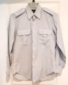 Camisa De Colección Ciudadela Militar Abotonada Manga Larga Para Hombre Talla 15 1/2 X 34 Azul - Imagen 1 de 7