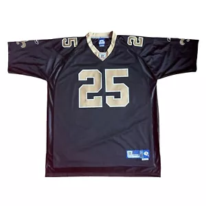 Maglia vintage Reggie Bush New Orleans Saints uomo XXL nera Reebok cucita nuova senza etichette - Foto 1 di 7