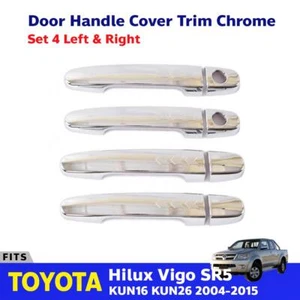 Outer Door Handle Trim Chrome Arrow 4 PC Fits Toyota Hilux Vigo SR5 2004-15 E06 - Picture 1 of 7