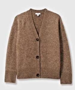 New REISS ROBYN ALPACA WOOL BLEND OVERSIZED CARDIGAN IN MINK Sz Med RRP £168 - Picture 1 of 8