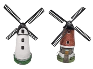 Solar Powered LED Windmill Garden Ornament Rotating Blades & Outdoor Décor - Picture 1 of 14