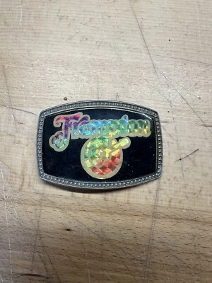 Vintage Peter Frampton Rock Roll Band Music Belt Buckle 70’s Geometric Rainbow - Image 1 of 2