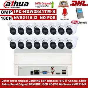 Dahua Original WizSense KIT 16CH NO-POE NVR CCTV System 8MP MIC IP Camera lot - Picture 1 of 18