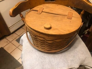 Longaberger Korb braun handgewebt Deckel 1986 - Bild 1 von 7