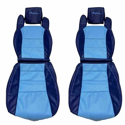 Fundas de asiento de cuero sintético en color azul Toyota Supra MK3 / MKIII 1986-1992 Foto 1 de 4