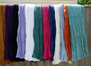 Mexican Skirt Light Weight 100% Cotton Peasant Hippie Boho Cowgirl Elastic Waist - Picture 1 of 34
