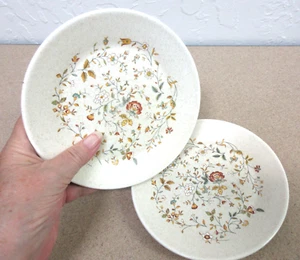 2 VTG LENOX TEMPER-WARE Plates MERRIMENT Floral Cottagecore 70's Salad Bread USA - Picture 1 of 10