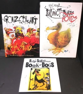 3 RALPH STEADMAN BÜCHER Ausgestorbene Boide GONZO ART Hunde HCDJ Hunter S Thompson EX - Bild 1 von 9