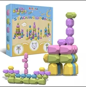 Rurvale Stacking Wooden 30pcs Stacking Stone 1+ Yrs Old - Picture 1 of 2