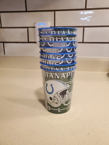 Indianapolis Colts New 16oz. Plastic Tumblers 8 Pack Officially Licensed Cover