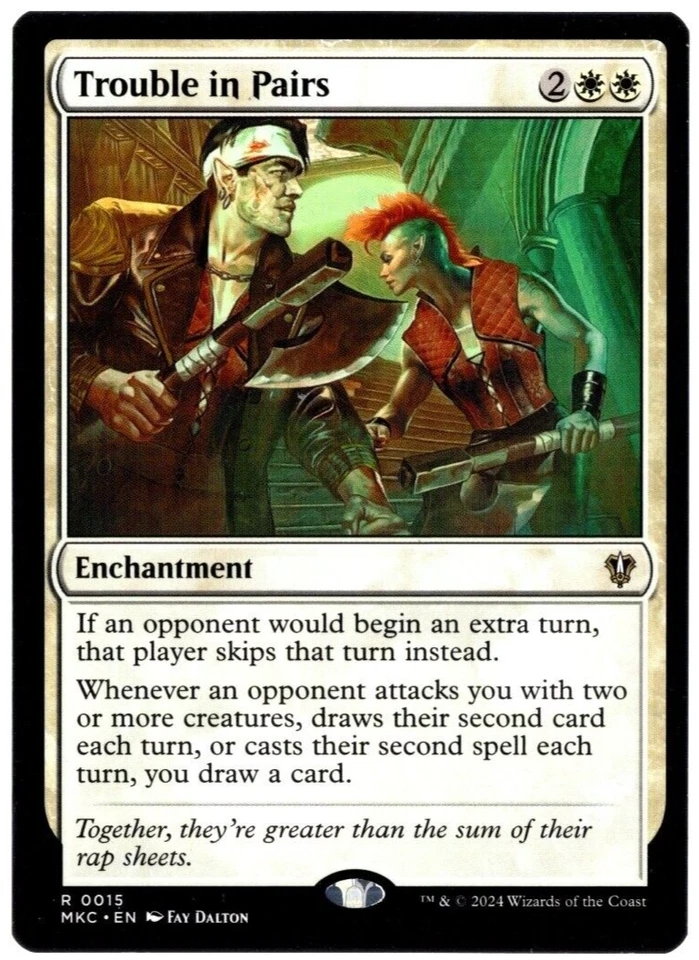 Trouble in Pairs 0015 Non Foil Rare Murders at Karlov Manor MTG Near Mint - Image 1 of 2