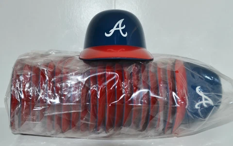 Lot of (20) ATLANTA BRAVES Ice Cream SUNDAE HELMETS New Baseball Mini Snack Bowl Cover
